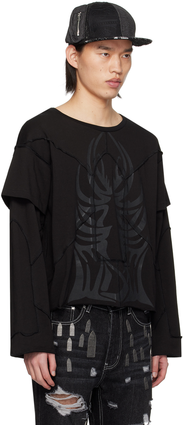 Who Decides War Black Winged Long Sleeve T-Shirt
