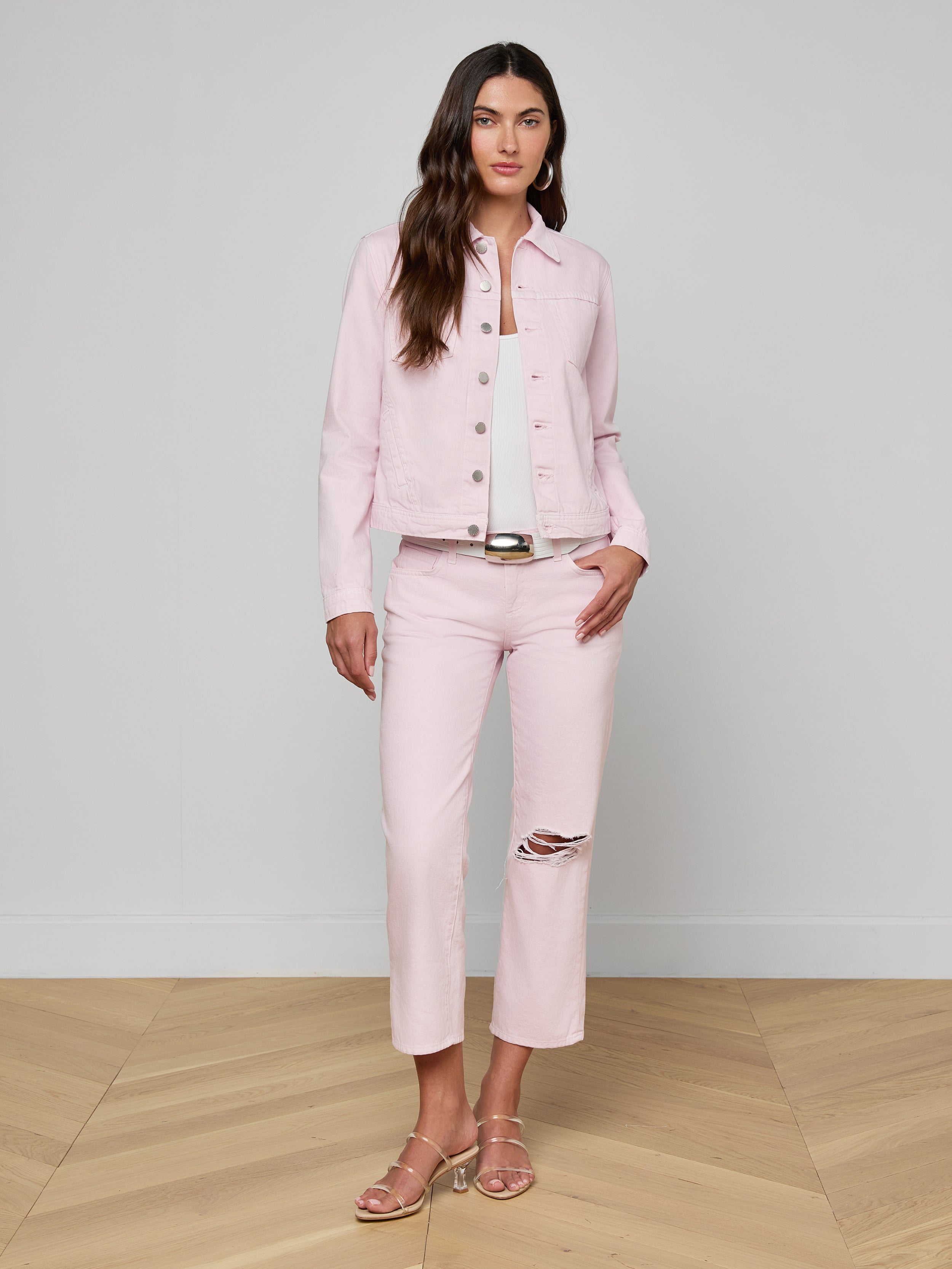 Celine Jean Jacket In Icy Lilac
