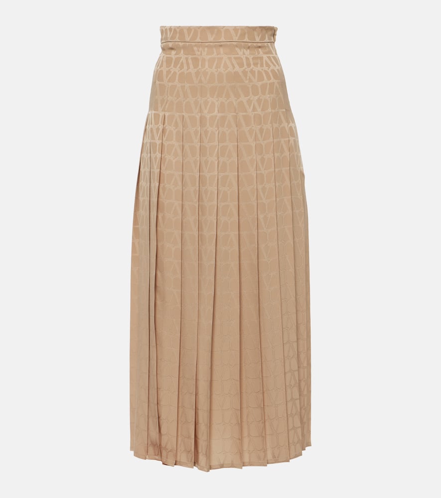 Toile Iconographe pleated silk midi skirt