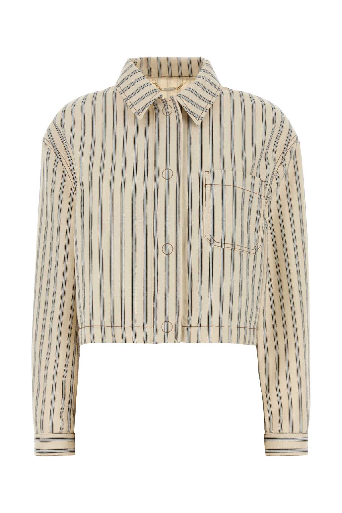 Striped Jacket — Beige