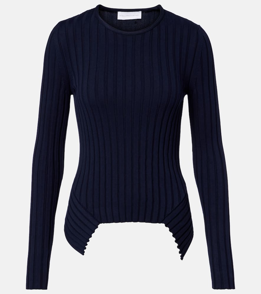 Ribbed-knit cotton sweater