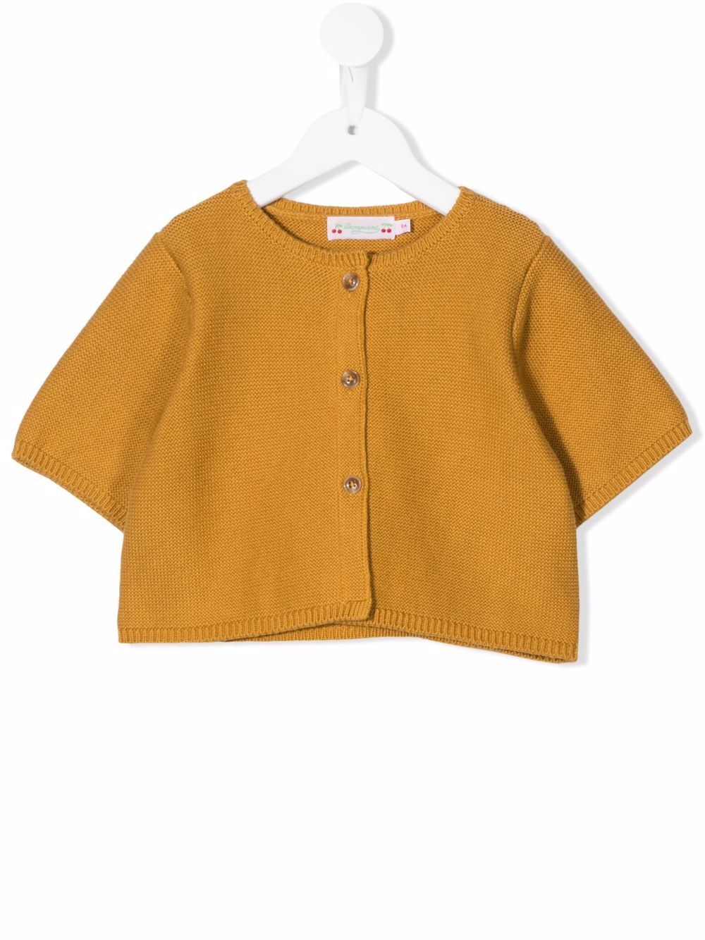 Buttoned short-sleeve cardigan - Yellow