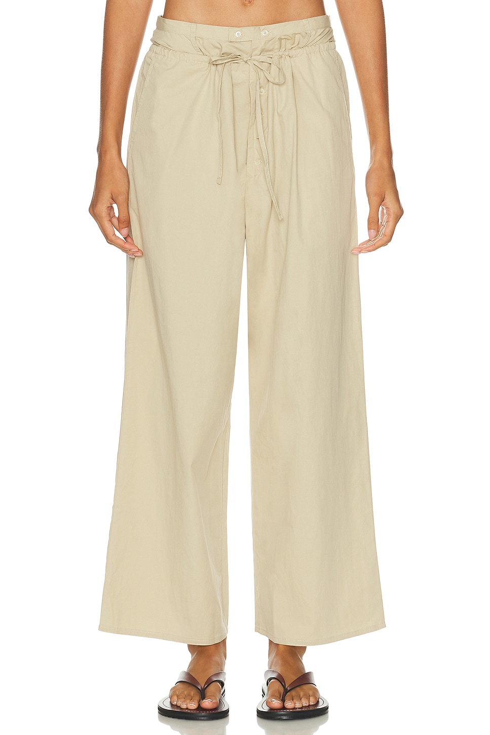 Deiji Studios Two Band Pant in Fawn - Beige. XS also in L