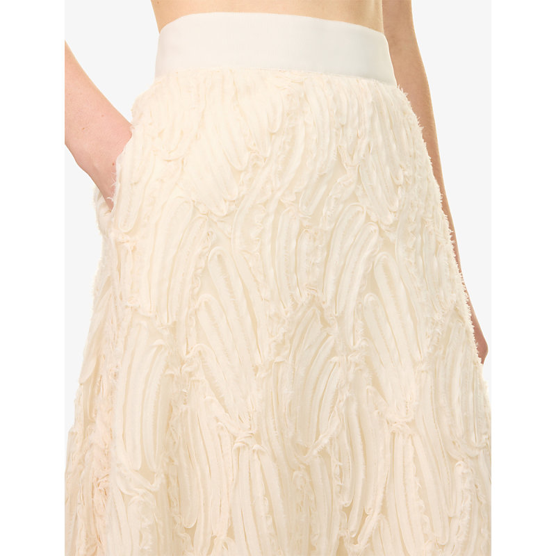 Womens Textured Tulle A-Line Woven Maxi Skirt