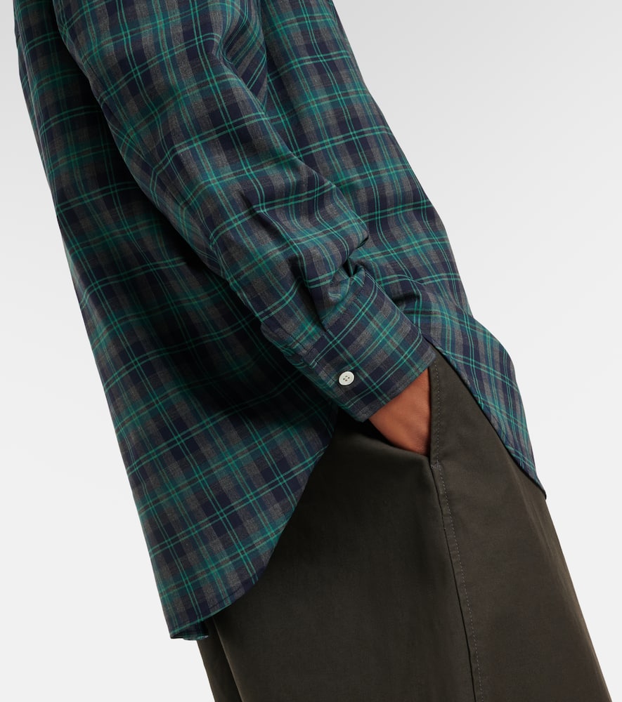 Róhe Checked oversized wool-blend shirt