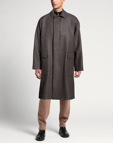 Man Coat Brown Size 40 Virgin Wool, Polyamide