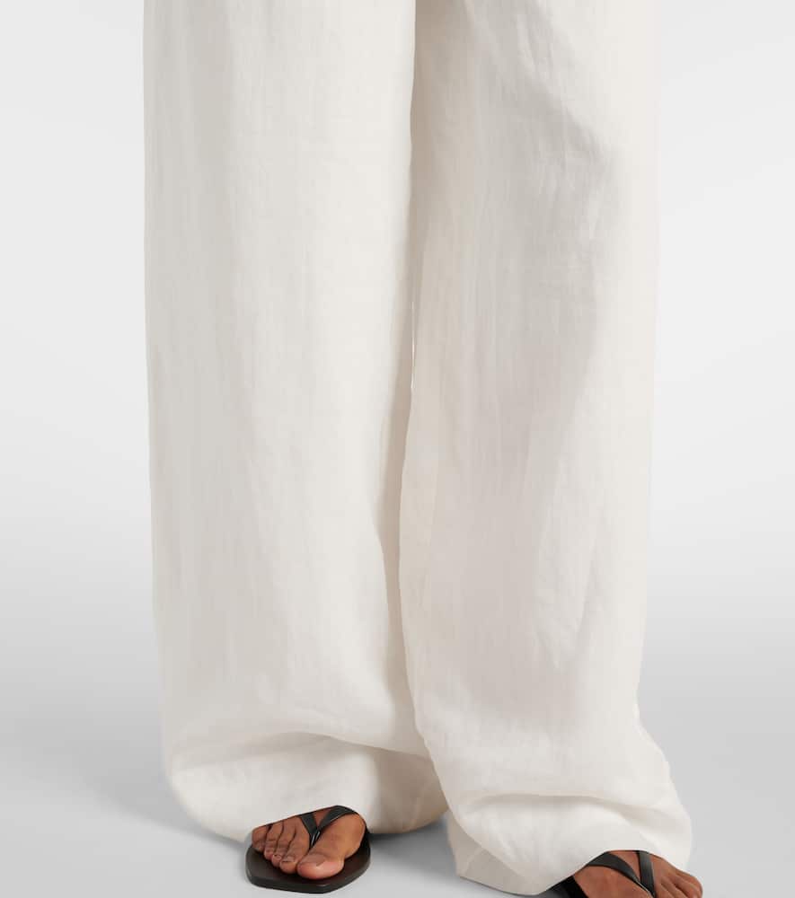 Rosalia mid-rise ramie wed-leg pants