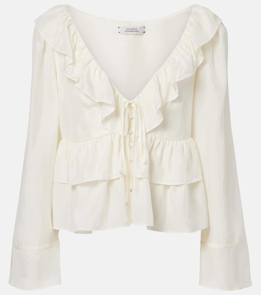 Ruffled silk shirt
