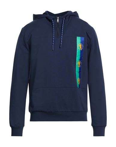 Man Sweatshirt Navy Size L Cotton, Elastane
