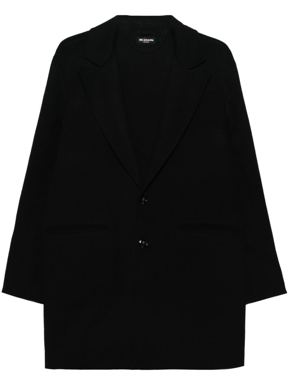 Felted single-breasted coat - Black