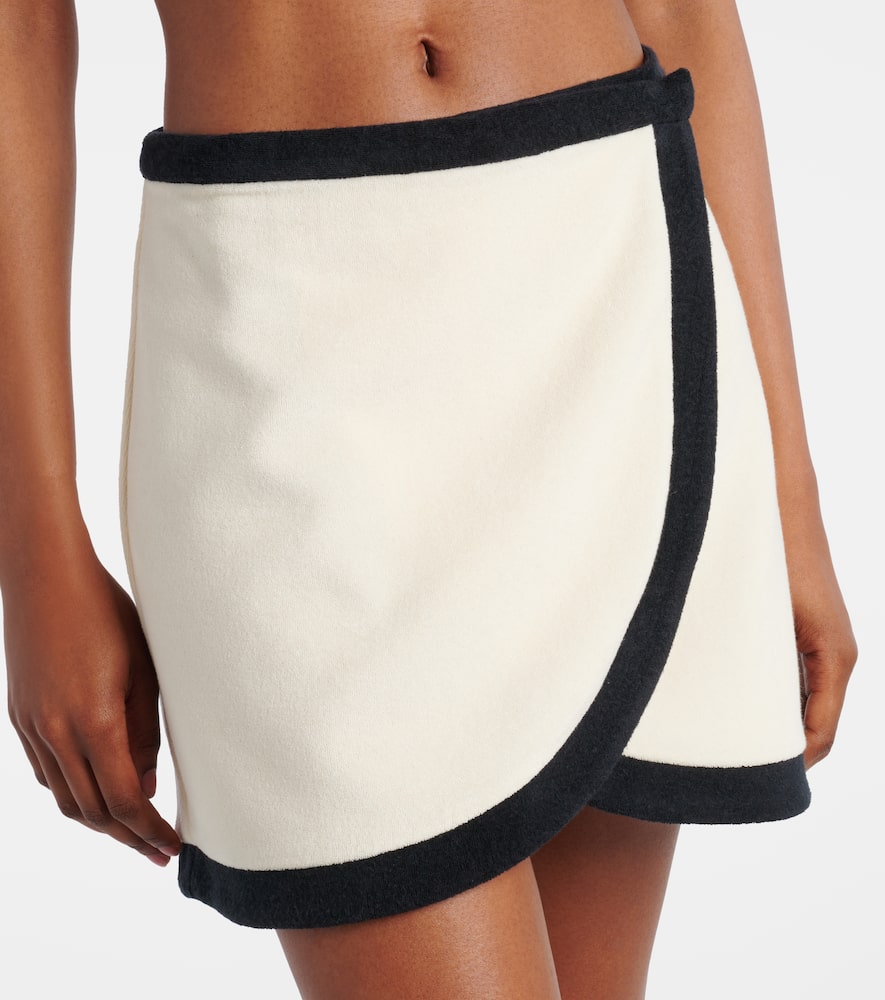 Cotton-blend wrap skirt