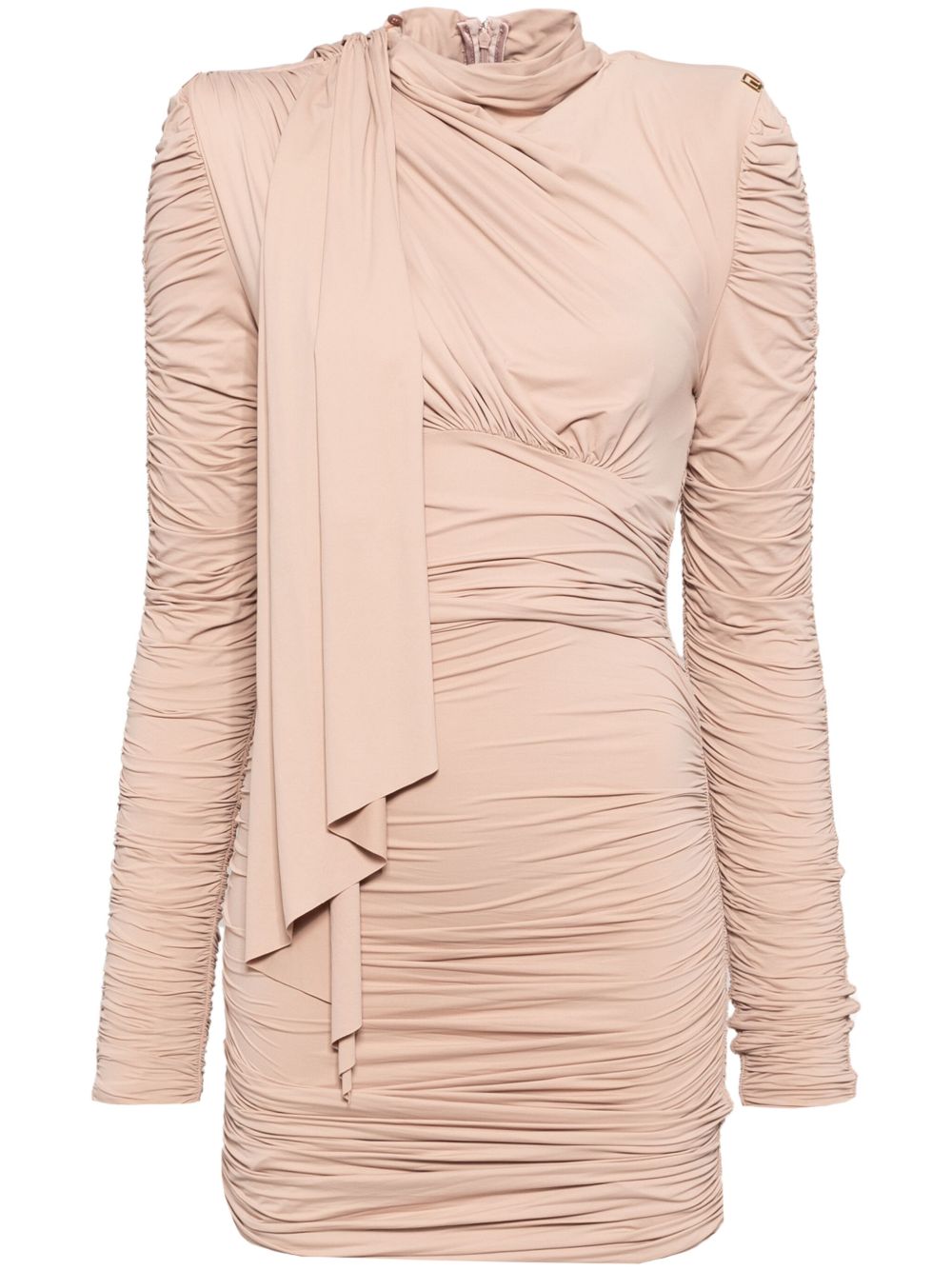 Ruched mini dress - Brown