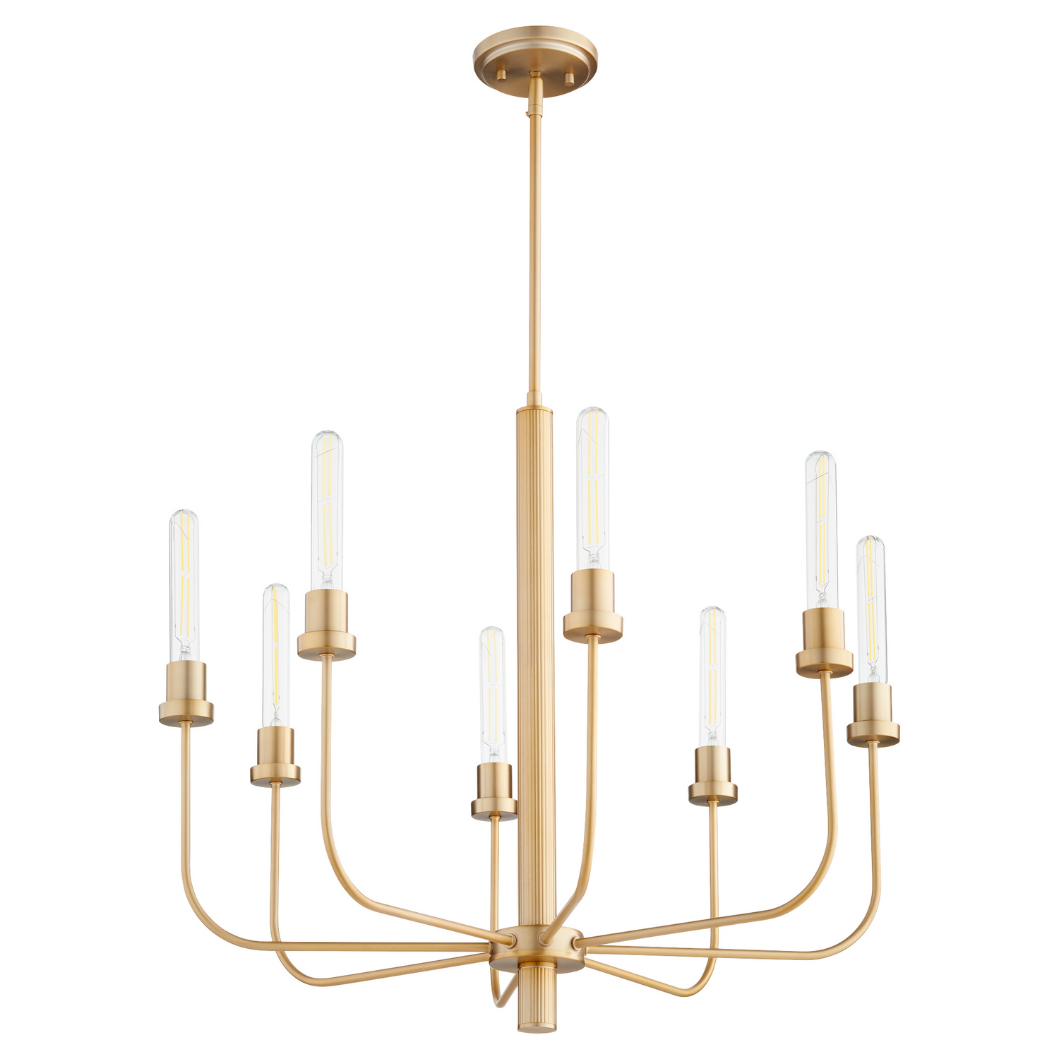 Aged Brass Eight Light Chandelier from the Sheridan Collection