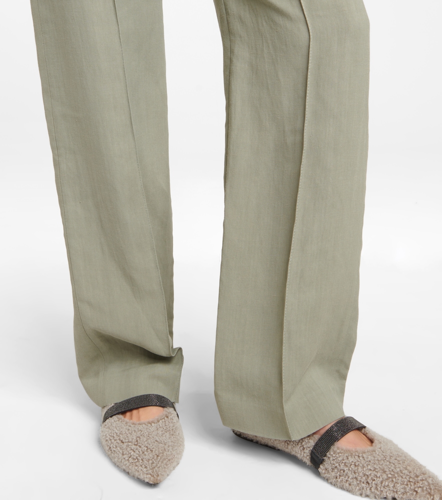 Straight twill pants