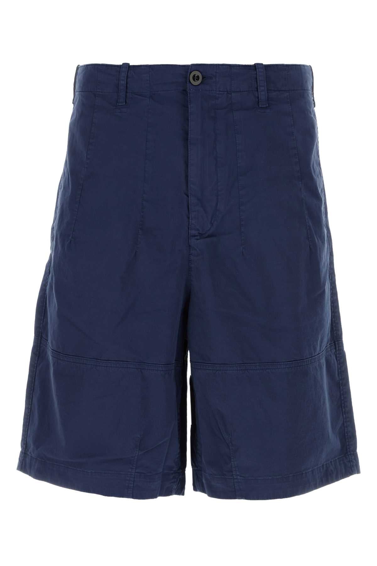 Stretch Cotton Bermuda Shorts — Navy