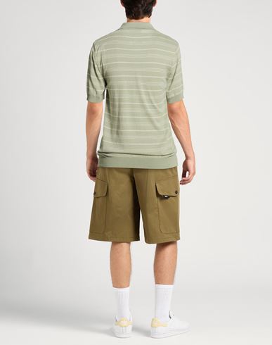Man Sweater Sage green Size 40 Cotton