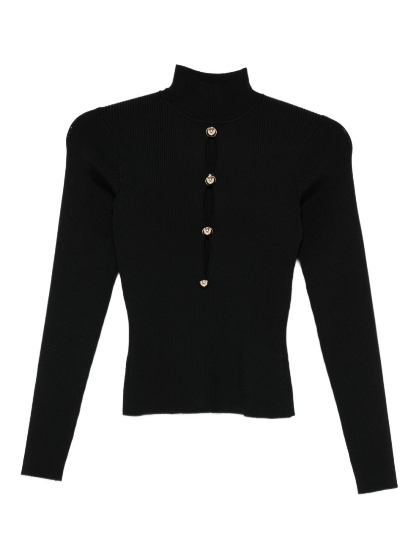 Black Mock Collar Sweater