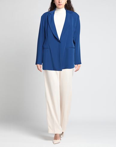 Woman Blazer Midnight blue Size M Polyester, Elastane