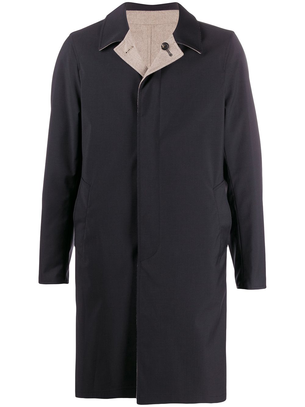 Single-breasted reversible coat - Blue