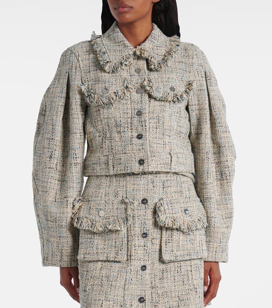 Cropped cotton tweed jacket