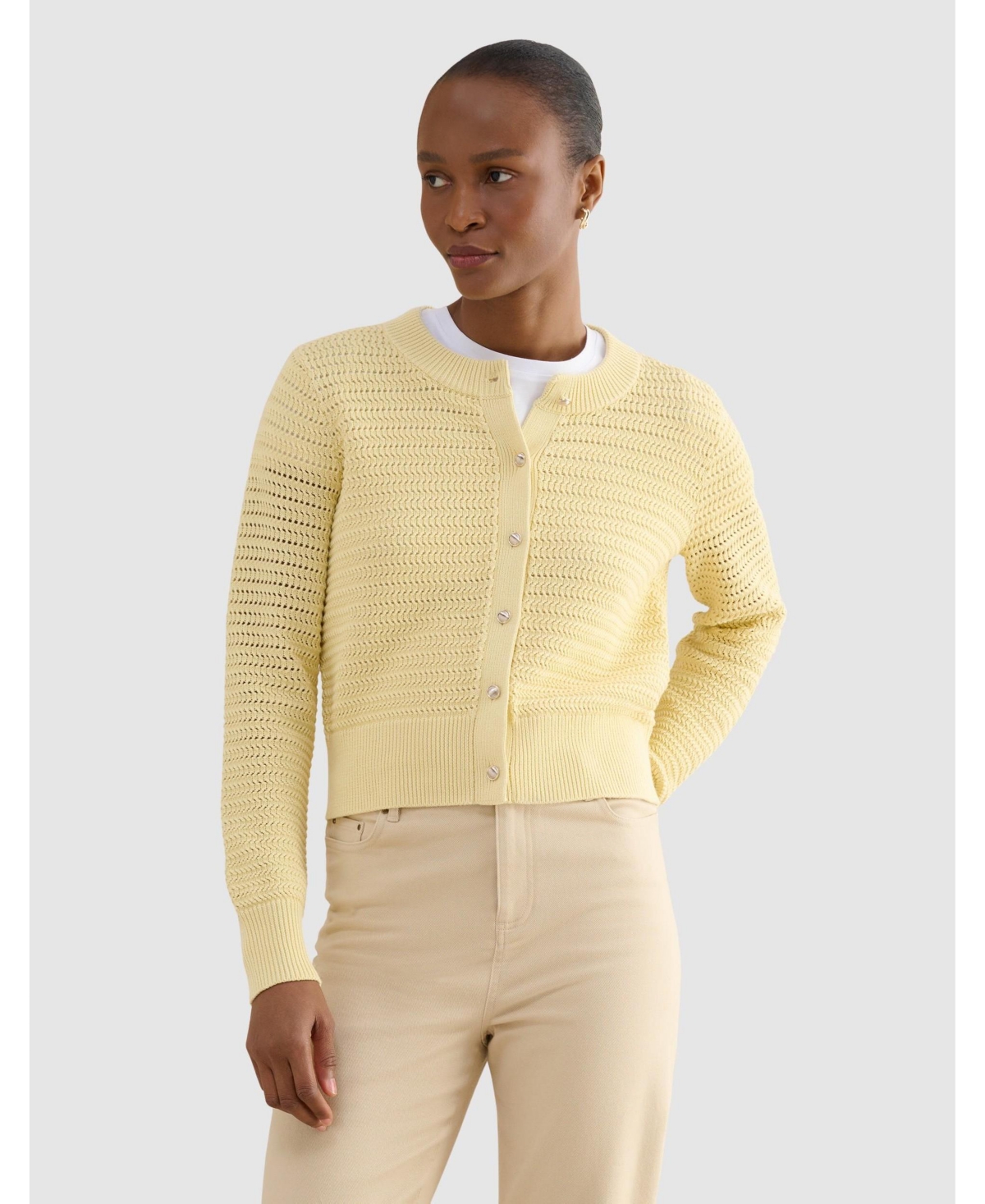 Women's Felicity Regular-Fit Cotton Cardigan - Gold 717