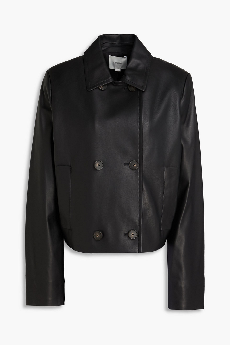 Double-breasted leather jacket - Black - L