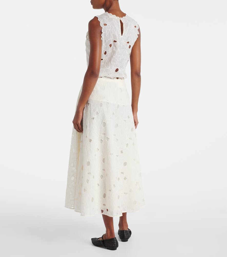 Caro cotton organdy maxi skirt