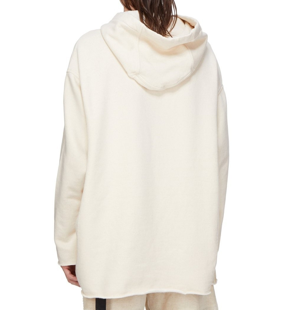 Beige Long Sleeves Logo Hoodie