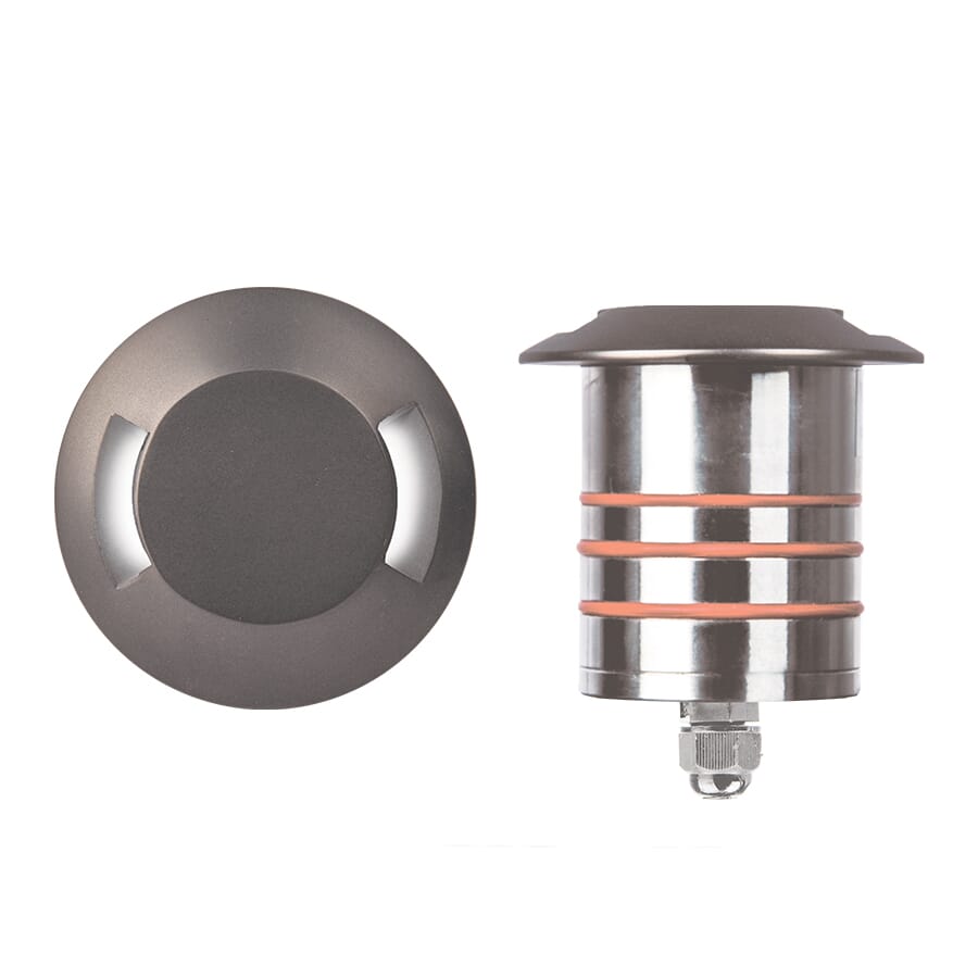 WAC LED 2" 12V Indicator Light with Bi-Directional Plate in Bronzed Stainless Stee
