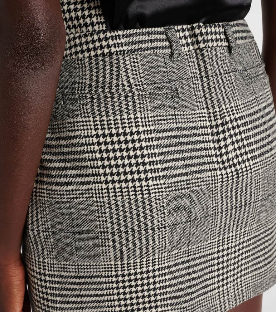 Prince of Wales check wool and cashmere miniskirt
