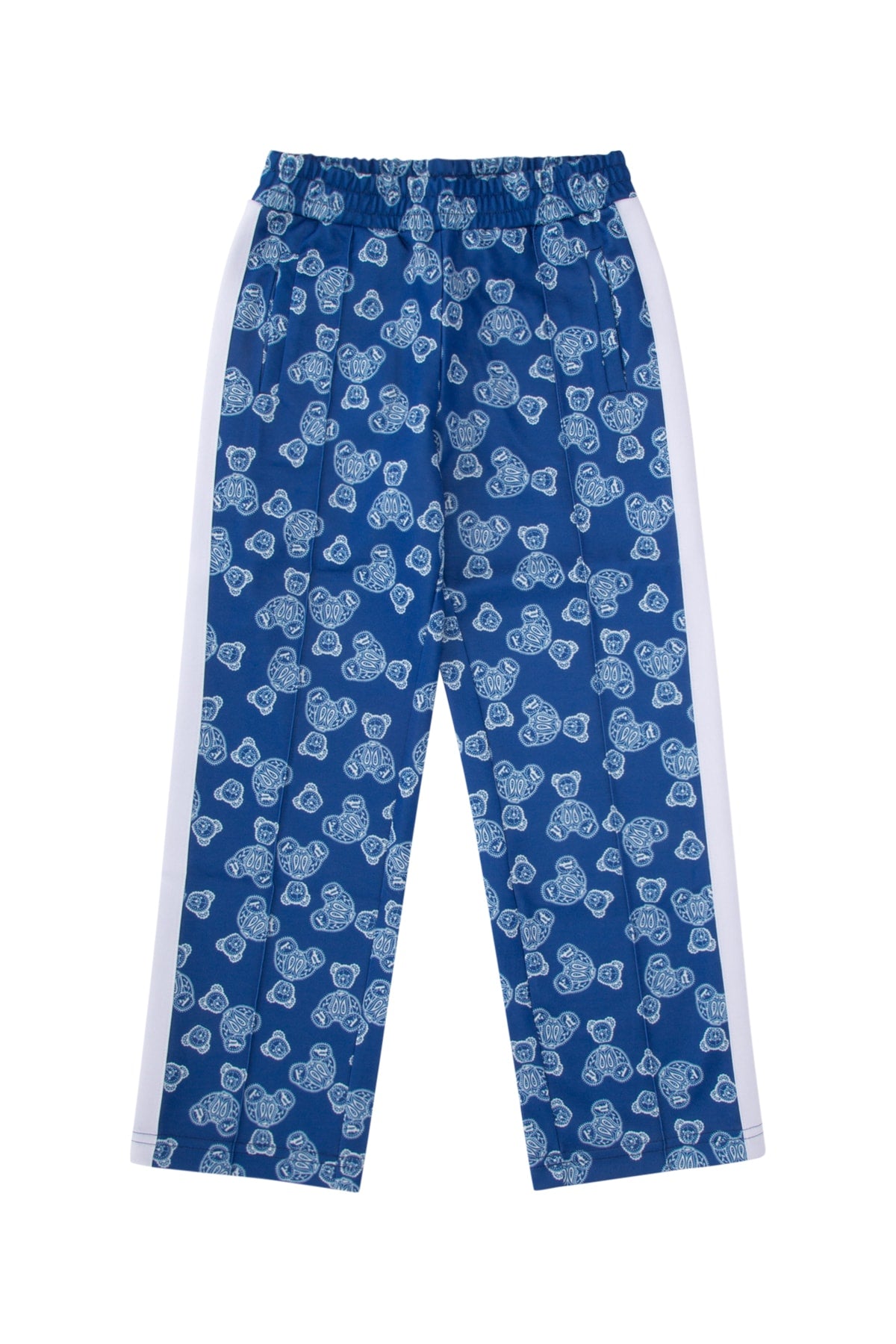 Teddy-Print Lightweight Trousers — Blue