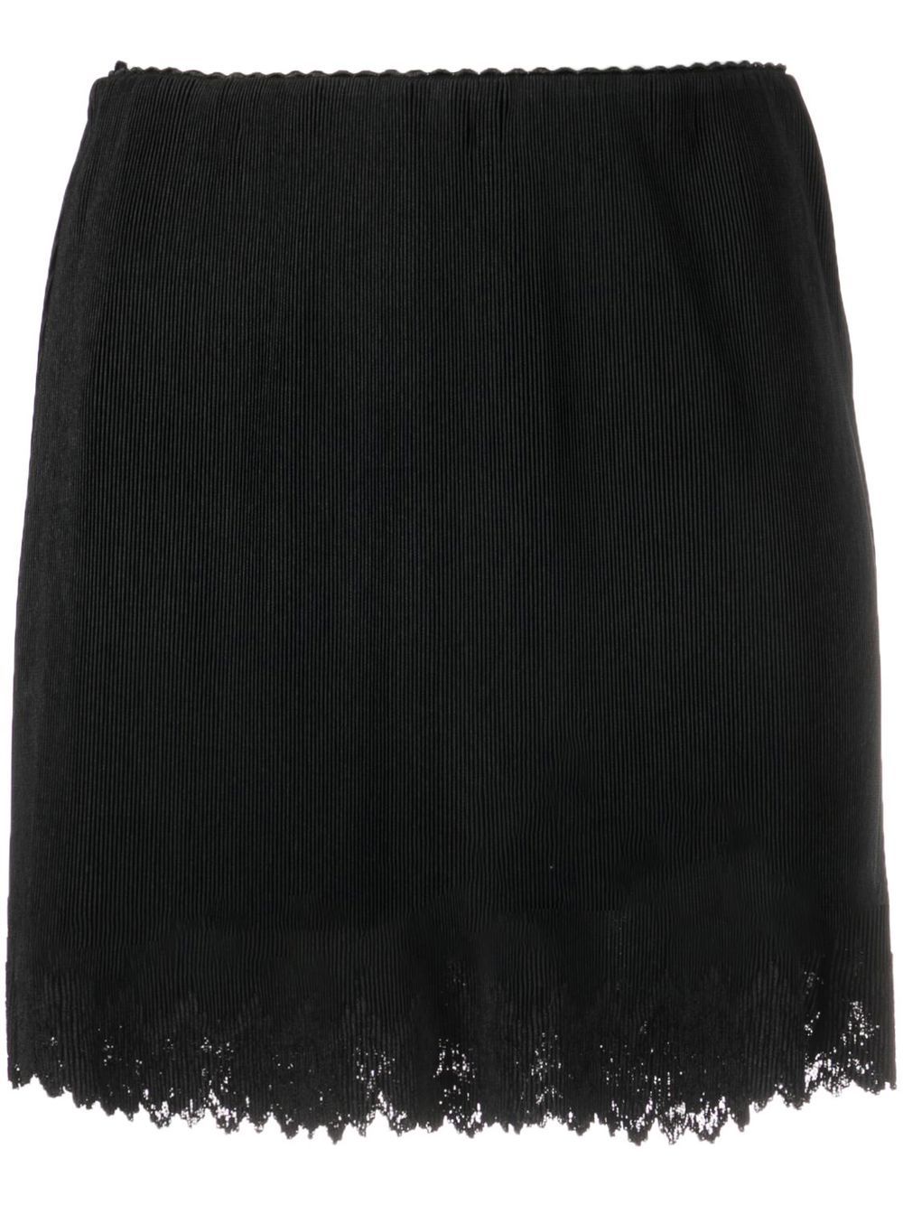 Distressed-hem mini skirt - Black