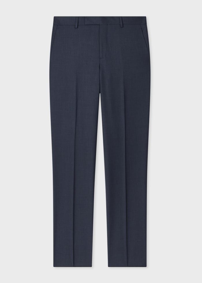 A Suit To Travel In - Dark Blue Marl Wool Trousers