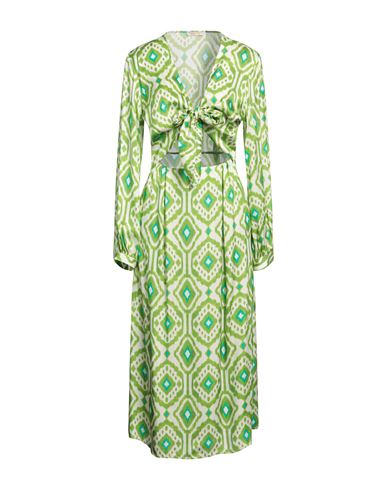 Woman Maxi dress Light green Size 8 Viscose