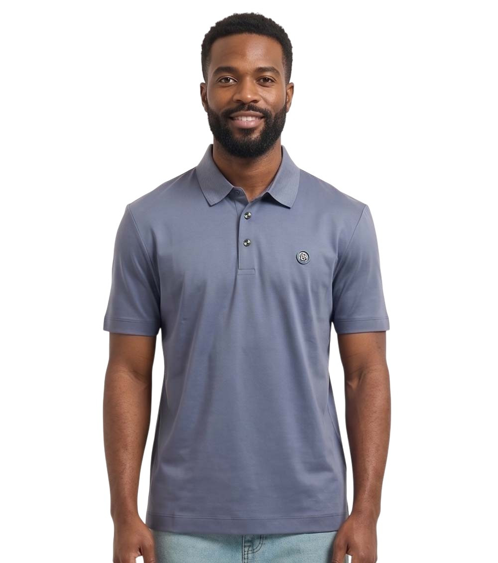 Blue Shirt Collar Polos