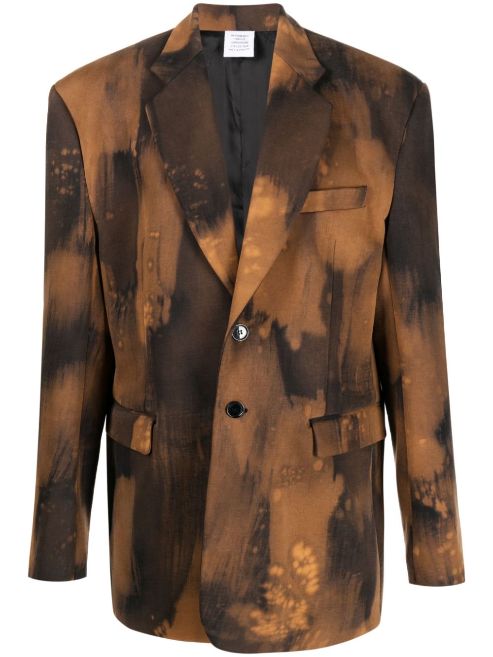 Overbleached single-breasted blazer - Brown