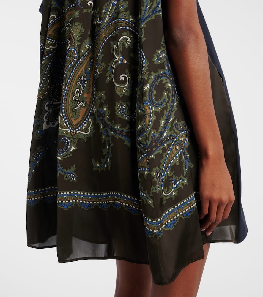 Paisley paneled minidress