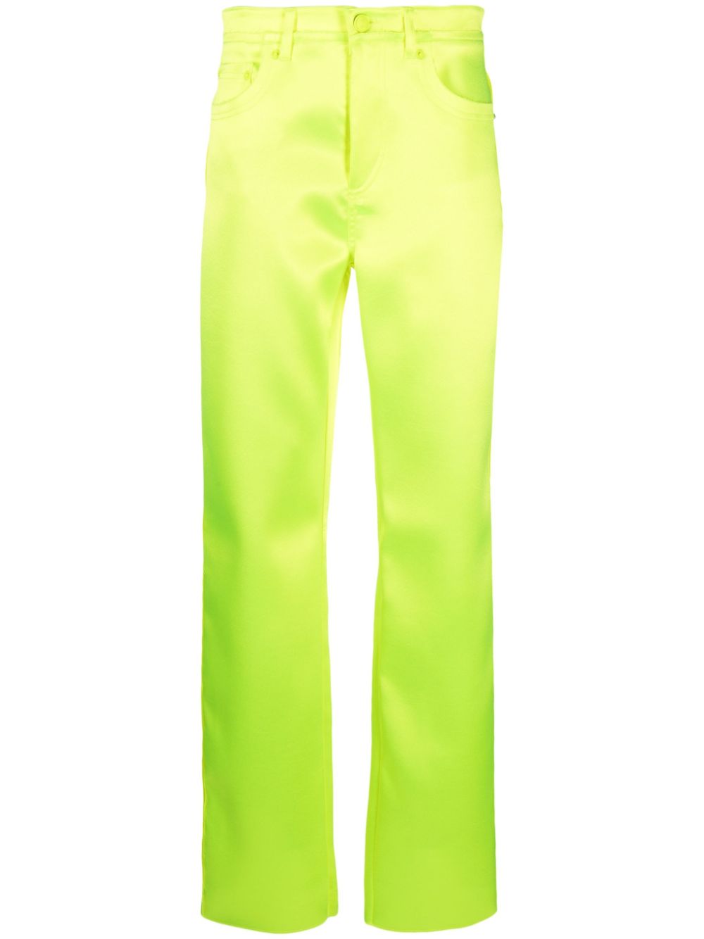 Technical duchess satin trousers - Yellow