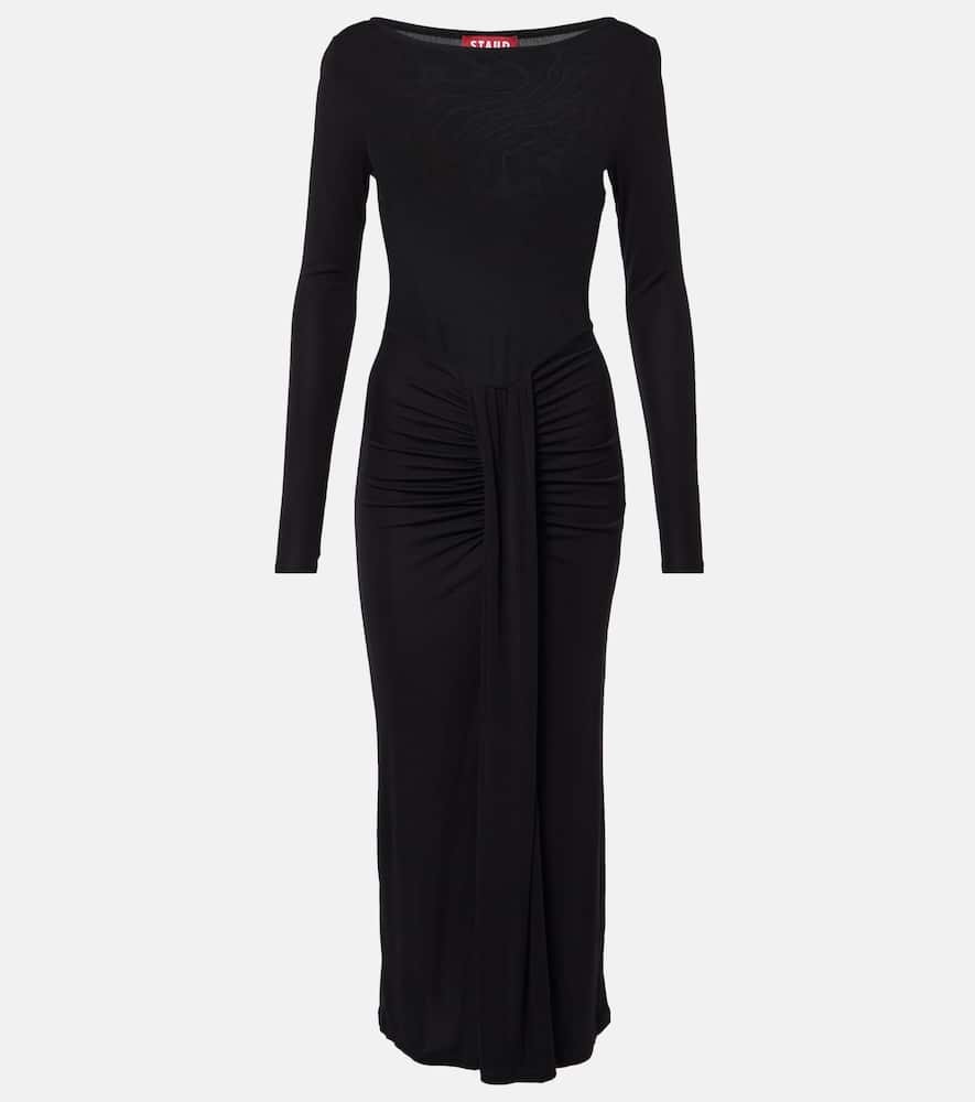 Ruched jersey midi dress