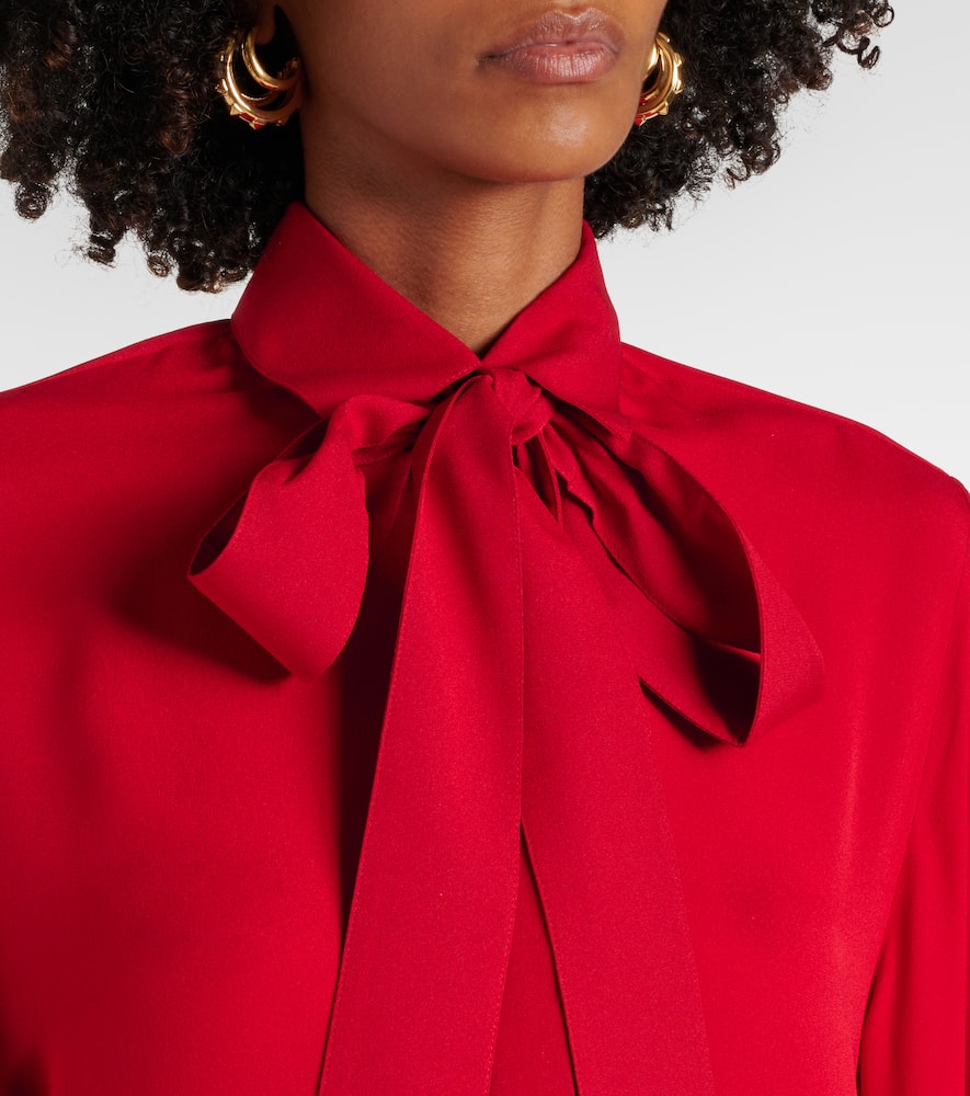 Tie-neck silk blouse