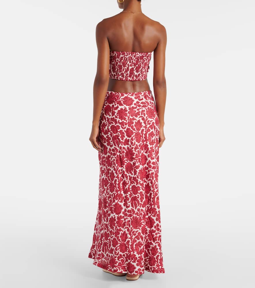 Faithfull Antibes printed linen maxi skirt