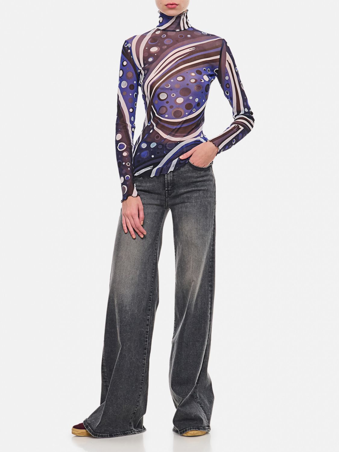 Graphic-print top - Blue