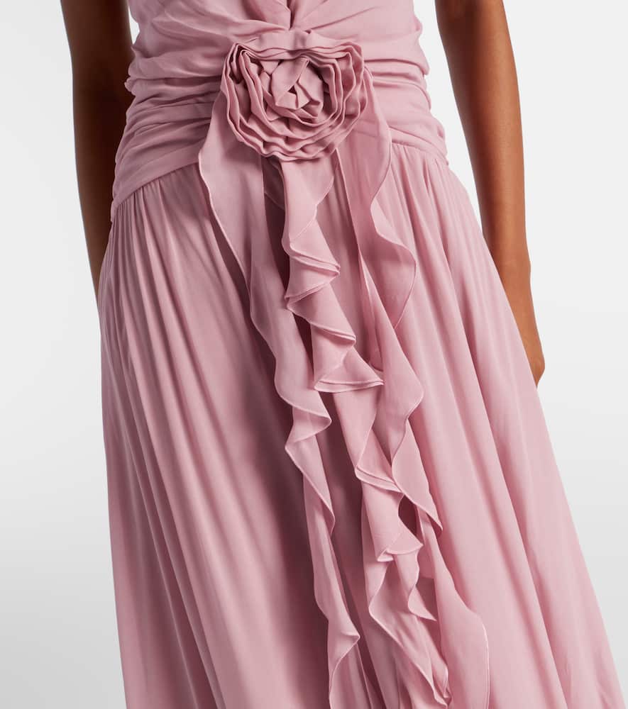 Ruffled georgette gown