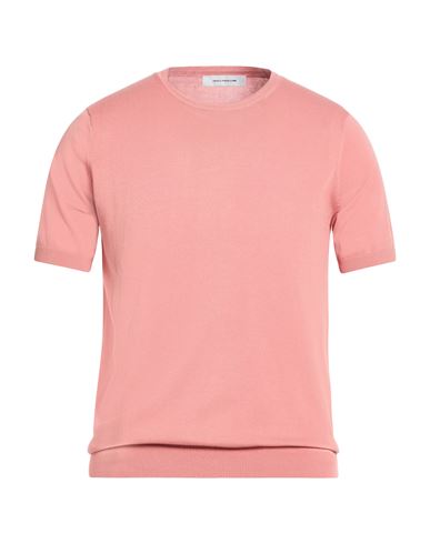 Man Sweater Salmon pink Size L Cotton