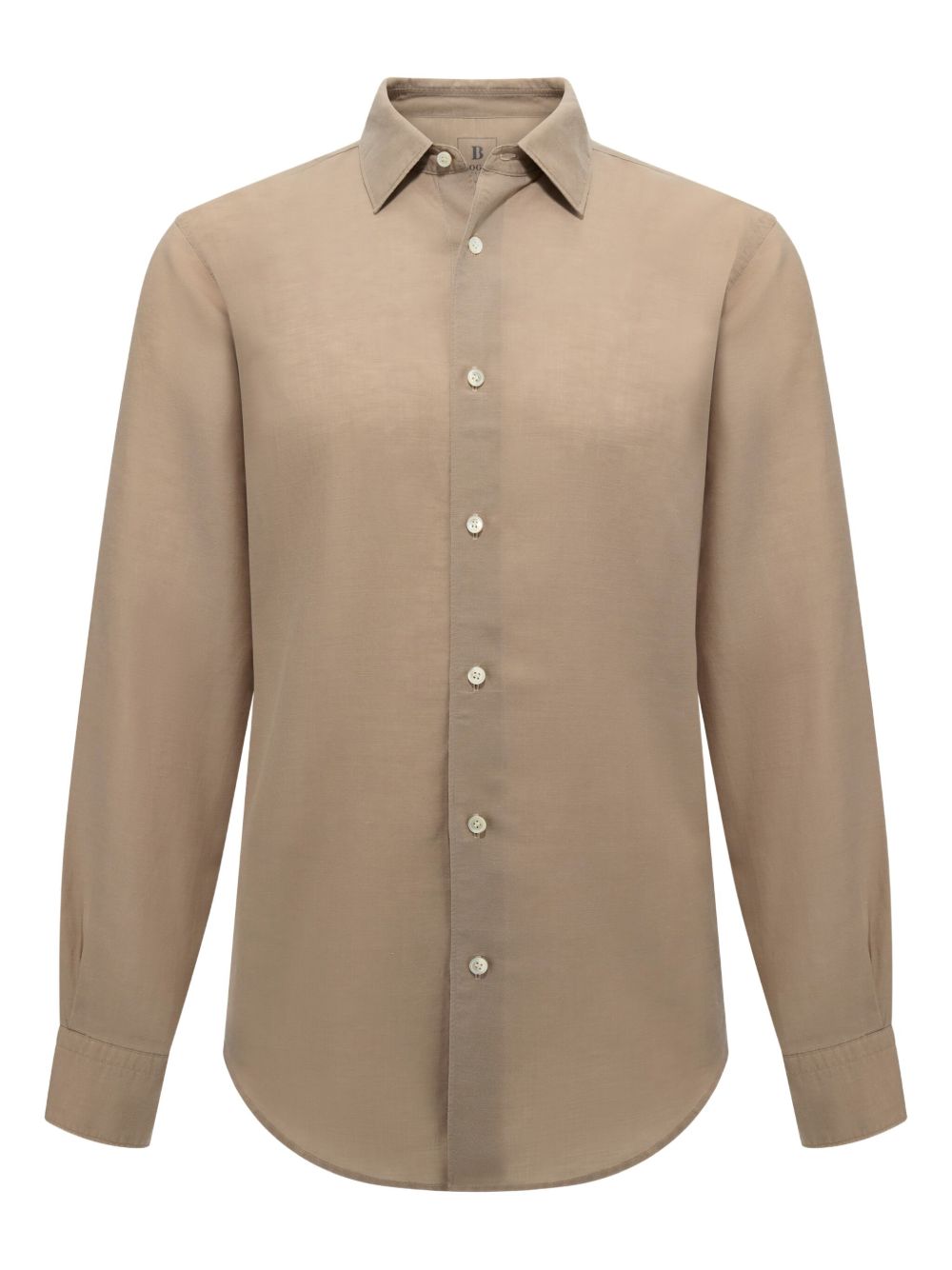 Boggi Milano Regular Fit Tencel Linen Shirt - Neutrals