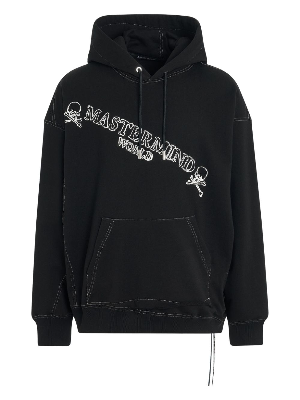 Printed cotton hoodie - Black