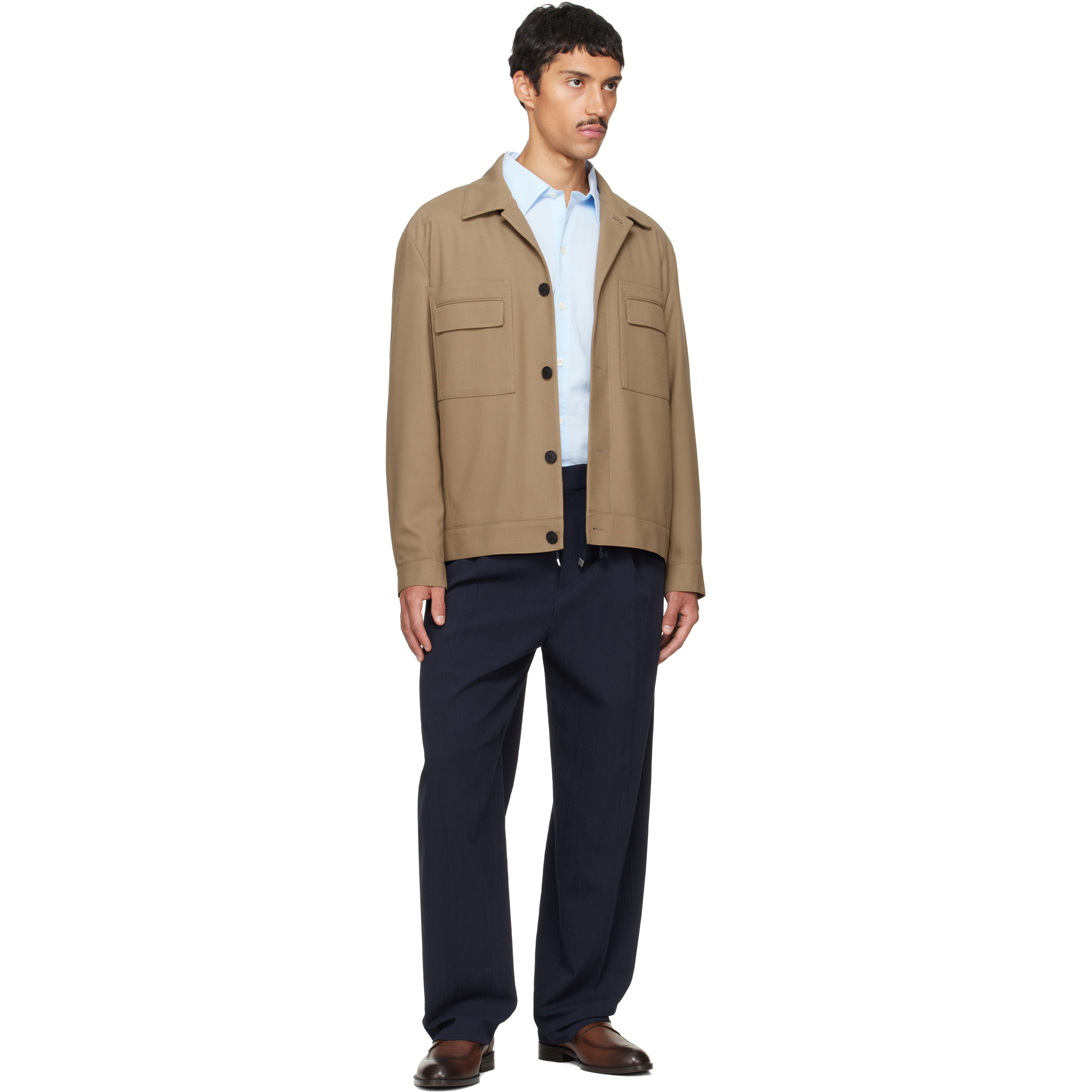 Navy Modern-Fit Trousers