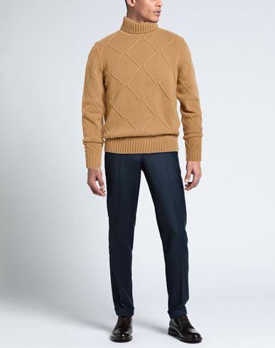 Man Turtleneck Camel Size 36 Virgin Wool, Cashmere