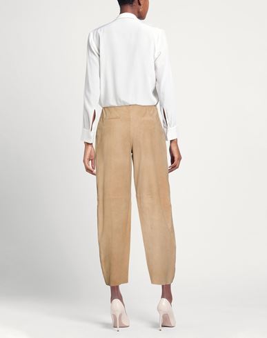 Woman Pants Camel Size 6 Leather