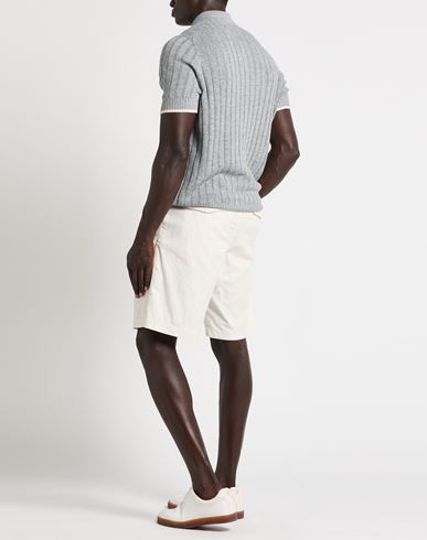 Man Shorts & Bermuda Shorts Ivory Size 38 Cotton, Linen, Elastane